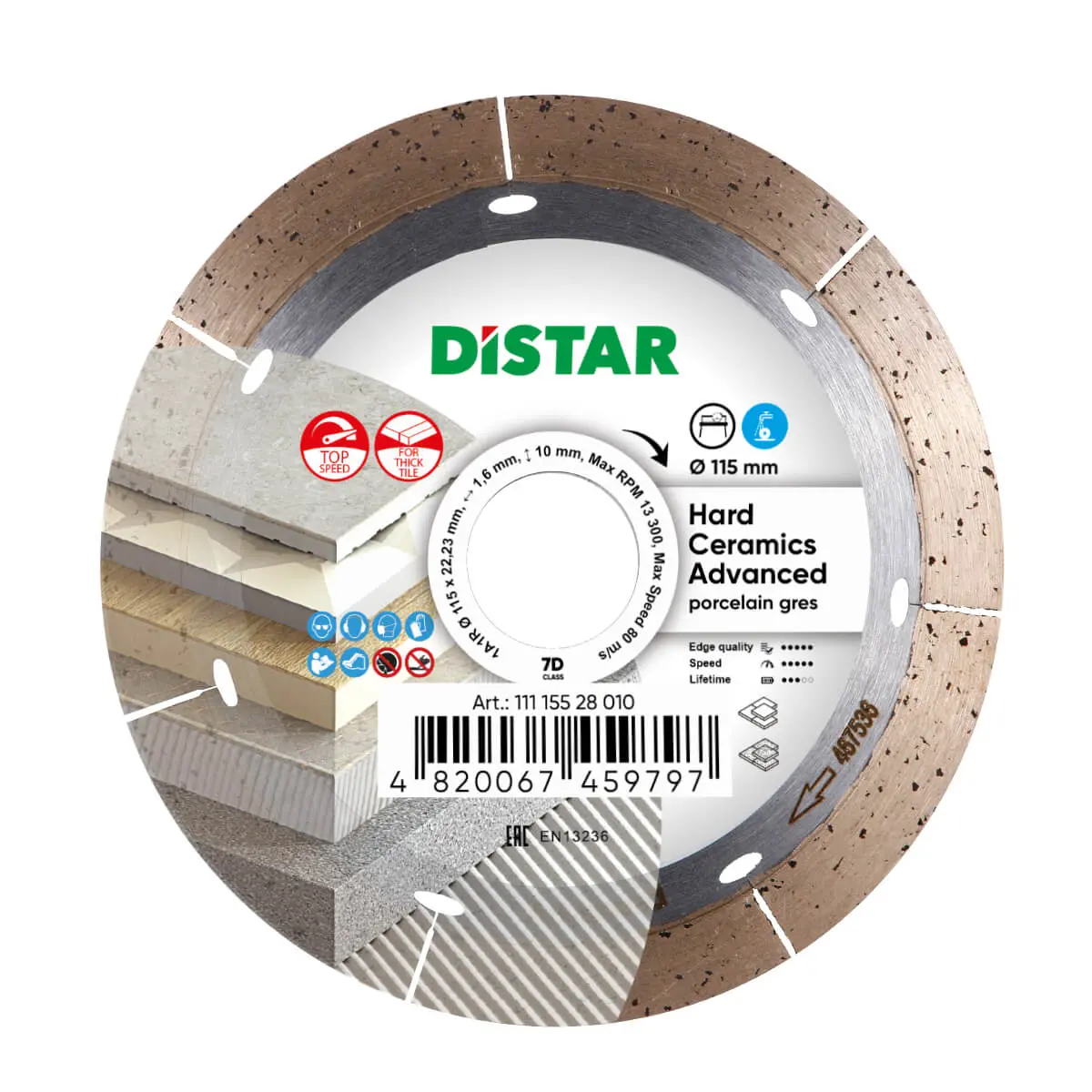 Diamond Cutting Blade 1A1r 4.5" Hard Ceramics Advanced 1