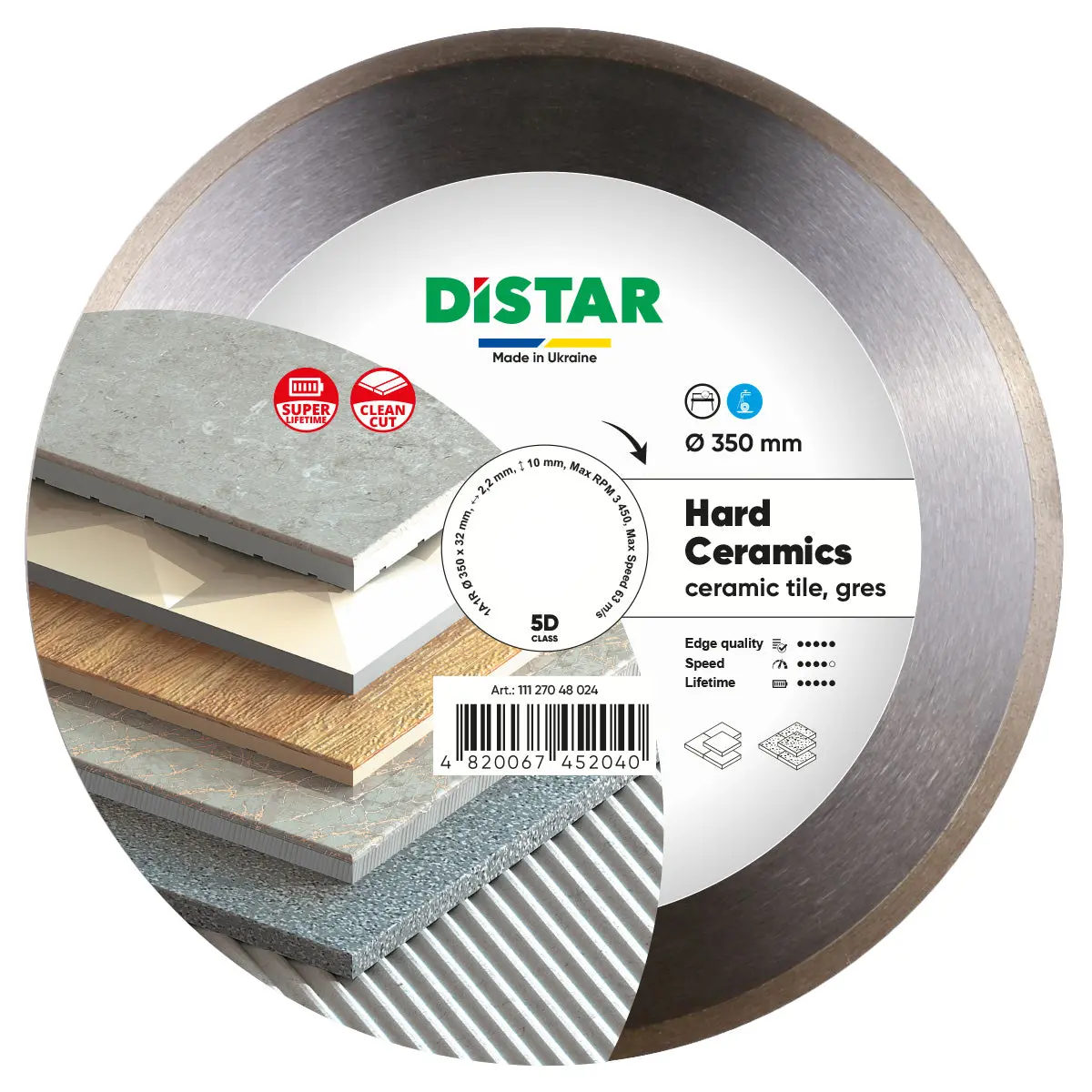 Diamond Cutting Blade 1A1r Hard Ceramics 14" 1
