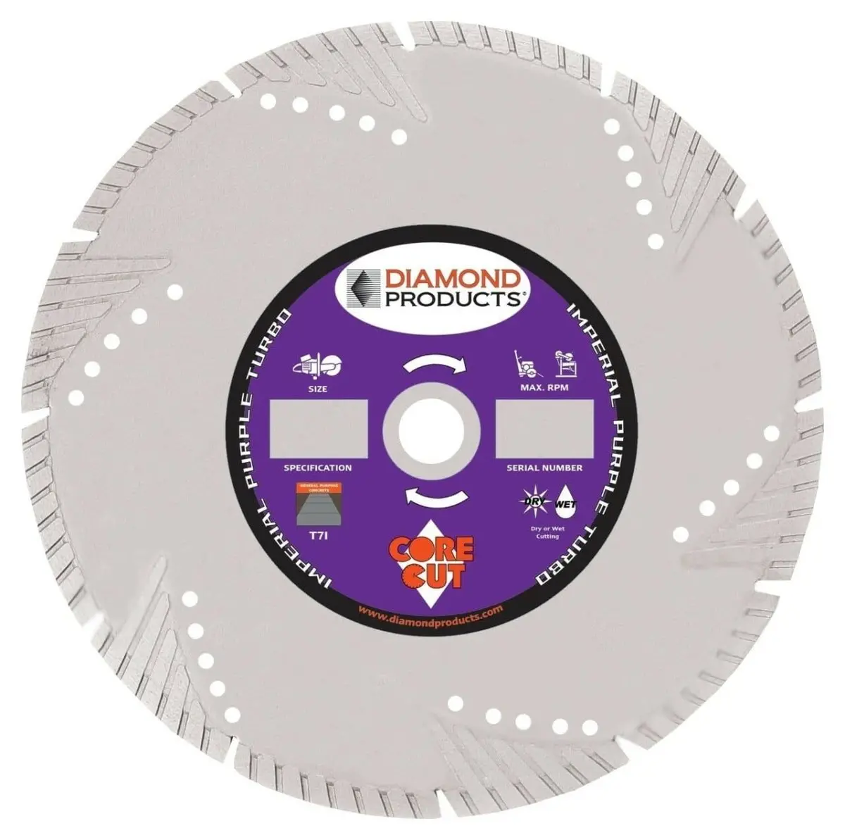 Imperial Purple High Speed Turbo Blade For Concrete 1