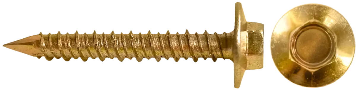 Concrete Screws - Hex Flange Quick-Con (Yellow Zinc) 1