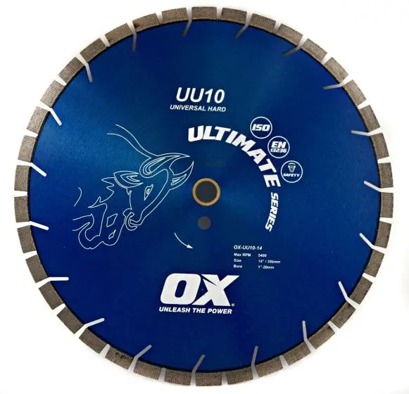 Ox Ultimate Universal Hard Diamond Blade | Diameter: 10" | Bore: 1" 1