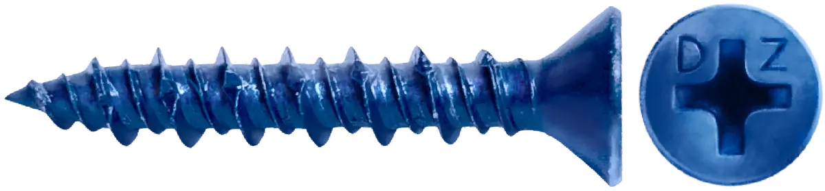 Con Concrete Screws - Phillips Flat (Blue Guard Coating) - #3 Phillips 1