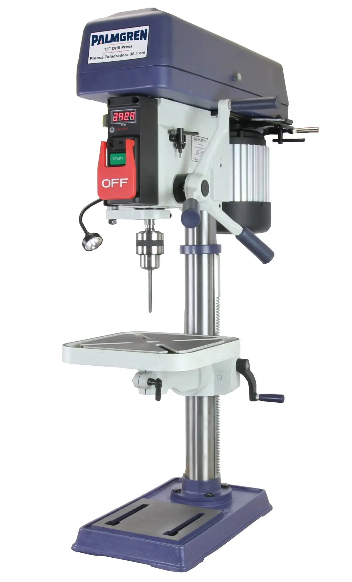 15" 16-Speed Floor Step Pulley Drill Press With Led Readout 1