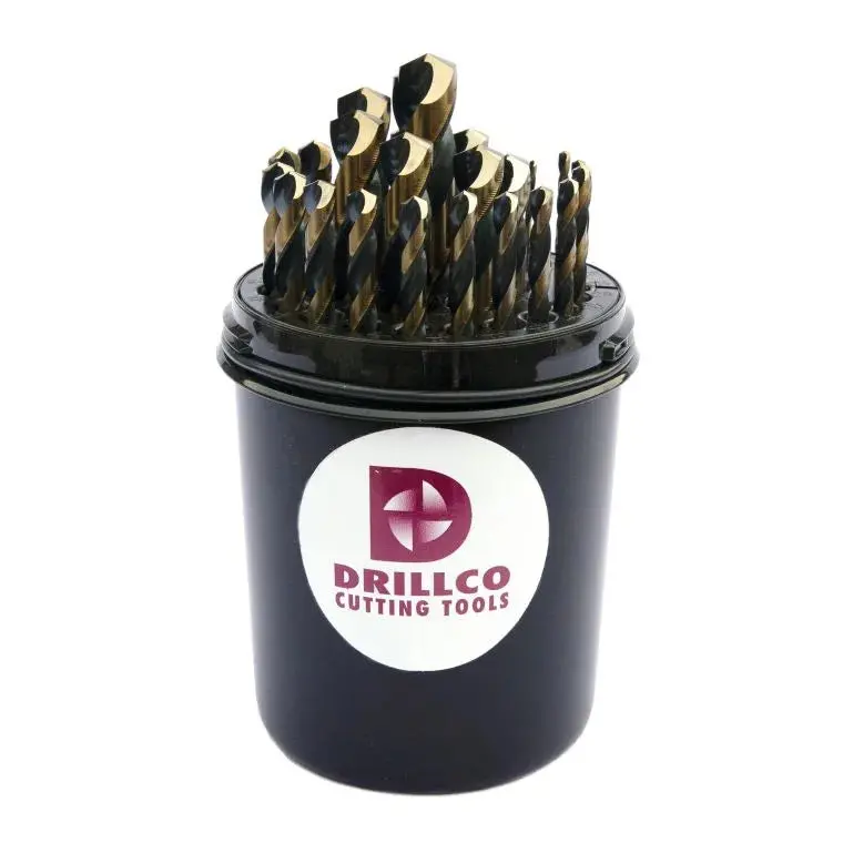 Drillco 400Nw29 High Speed Steel Black & Gold Jobber Drill Bits Set 29 Pc 1