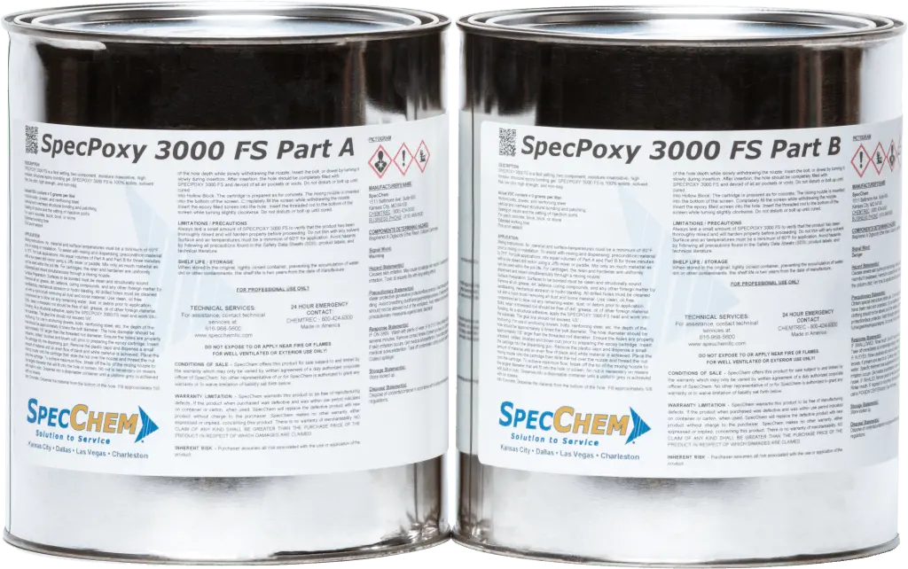 Specpoxy 3000 Fs - Fast Setting Astm 881 Compliant Hi-Mod, Gel Viscosity Epoxy 1