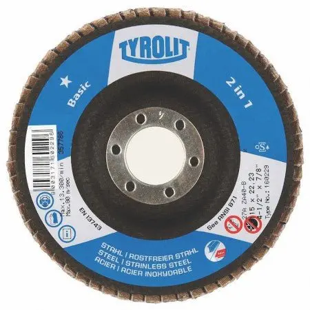 Tyrolit Basic 2 In 1 Zirconia Flap Discs For Steel And Stainless Steel-Type 29 (Pack Of 10) 1