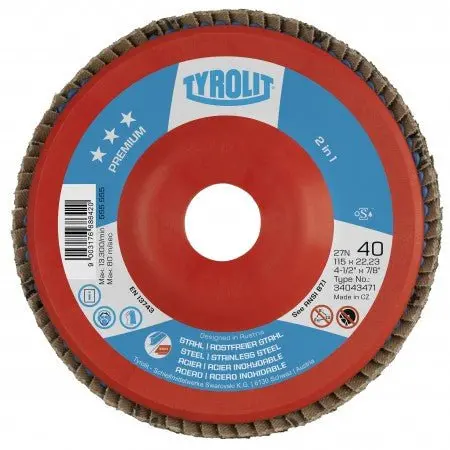 Tyrolit Premium Zirconia Flap Discs For Steel And Stainless Steel-Type 27 (Pack Of 10) 1