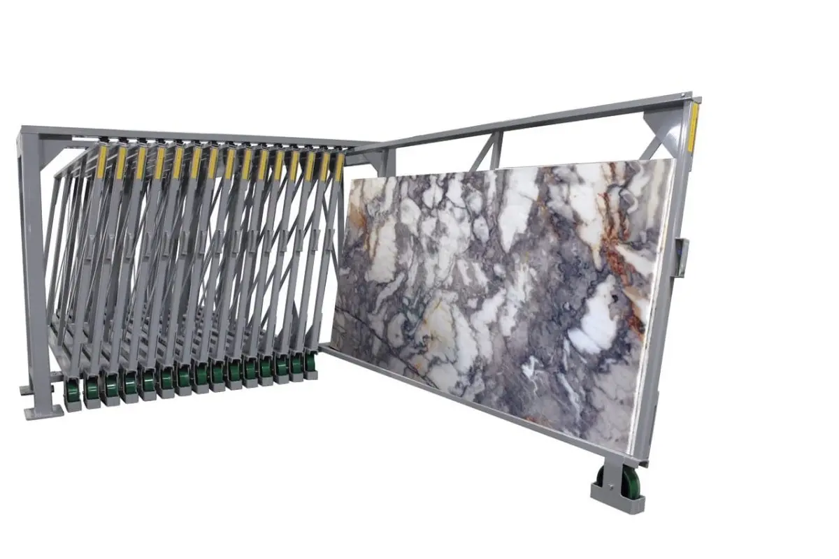 Vertical Glide Out Slab Storage Rack 1