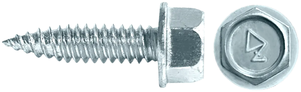Zip Ultra Sharp Point Screws - Unslotted Hex Washer Head (Zinc) 1
