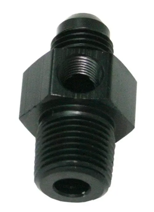 1/4" Npt To -6An Male Adapter With 1/8" Port – Af139-06-04Blk 1