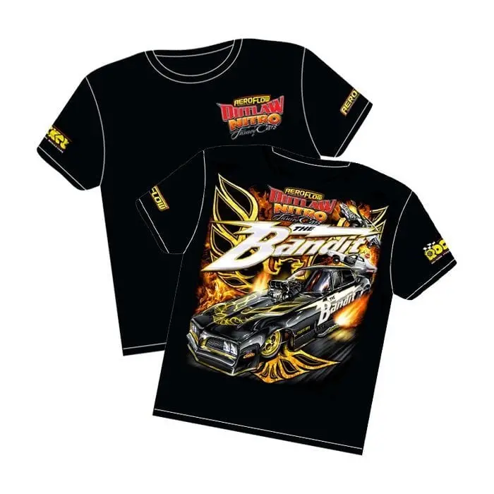 Bandit-Themed Pontiac Trans-Am Outlaw Nitro Funny Car Graphic T-Shirt 1
