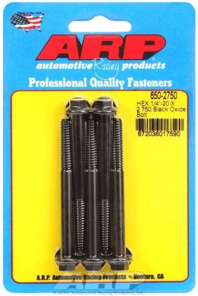Ar650-2750 5-Piece Hex Head Black Oxide Bolt Kit 1