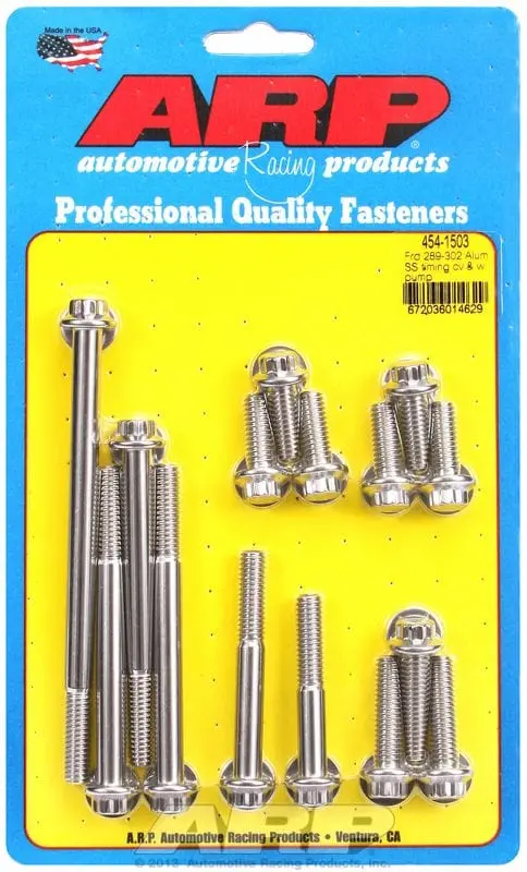 12-Point Stainless Steel Timing Cover & Water Pump Bolt Kit – Ar454-1503 1