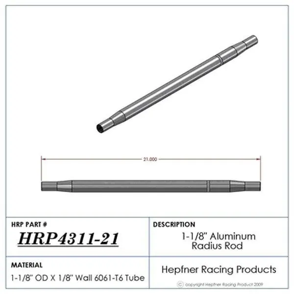 Polished Aluminum Swedge Rod Hrp-4311-21 For Chassis And Suspension Builds 1